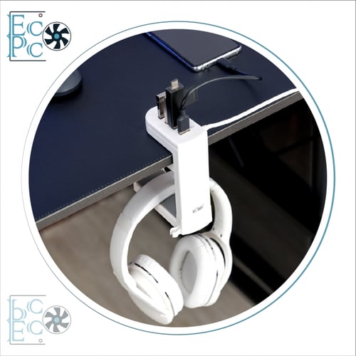 2 في 1 حامل سماعات مع منافذ اربعة USB