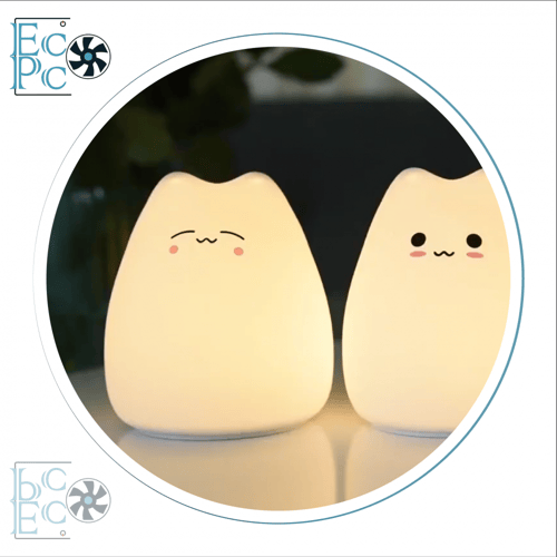 مصباح LED ليلي لطيف باللمس (راحة قطة سيليكون)