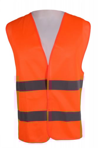 سترة سلامة متوسطة مصممة بلاصق لون برتقالي | Orange...