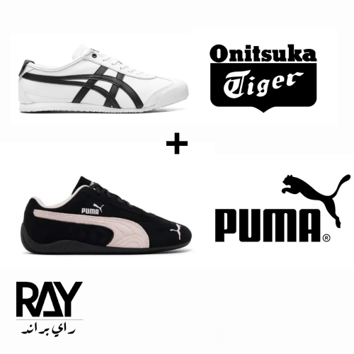 شوز تايقر ابيض اسود + بوما وردي