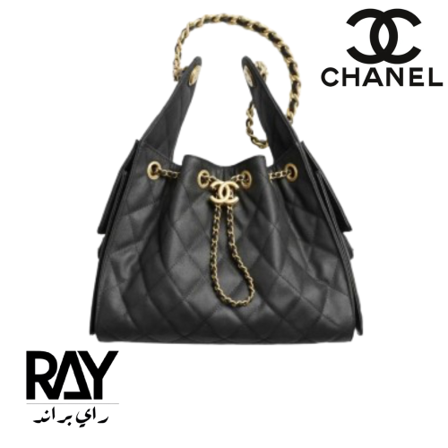 شنطة شانيل ٢٥ دينيم كافيار اسود مطفي / ذهبي - CHAN...
