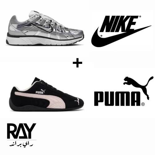 شوز نايك بي ٦٠٠٠ فضي + بوما وردي