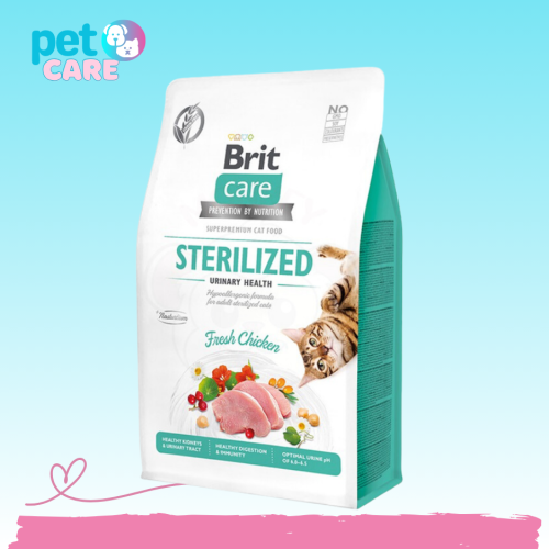 بريت كير اكل جاف بالدجاج للقطط المعقمة 2kg
