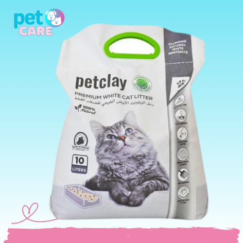 بت كلاي بنتونيت الأبيض بالـ كربون رمل طيني للقطط