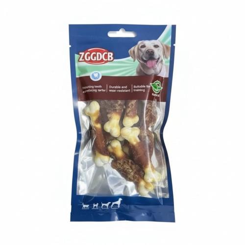 عظام مضغ طبيعية للكلاب ملفوفة باللح