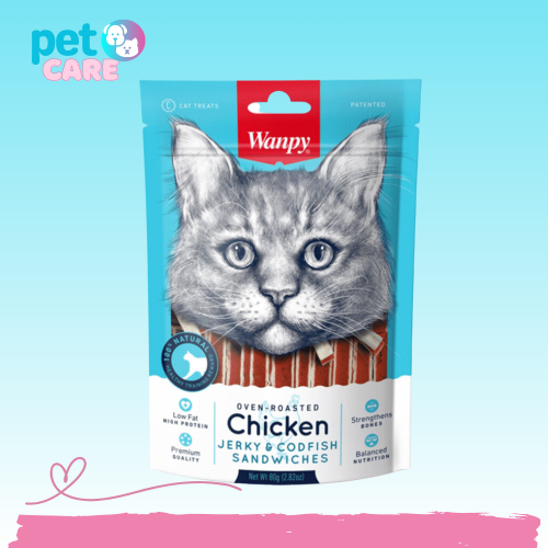 وانبي مكافأة ساندويتش الدجاج وسمك القد المقدد للقط...