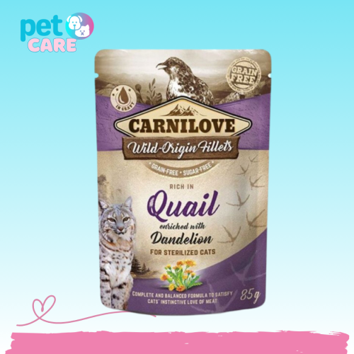 كارنيلوف طعام رطب بالسمان مع الهندباء للقطط المعقم...