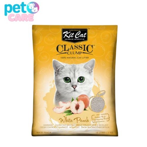 كت كات ملتي رمل كلاسيك للقطط برائحة الخوخ 10لتر