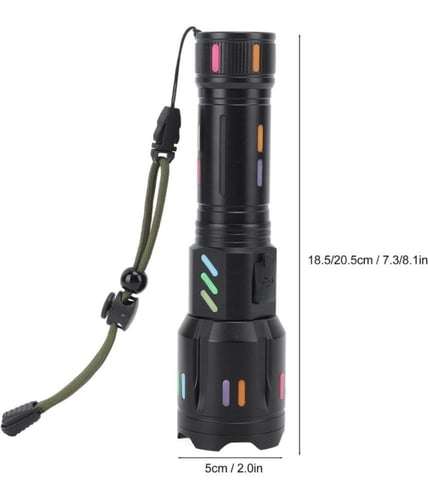 مصباح يدوي تكتيكي LED قابل لاعادة الشحن، بقوة 300,...