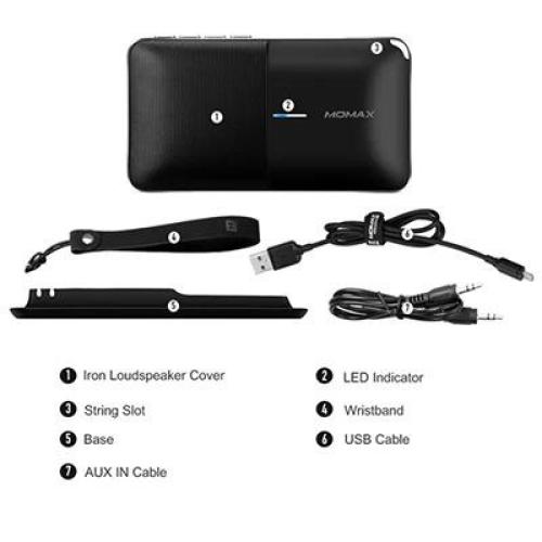 مكبر صوت لاسلكي موماكس زونيك مع باوربانك مدمج بطار...