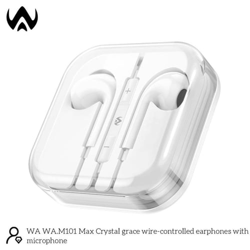 سماعة سلك صوت من دبليو ايه باللون الابيض