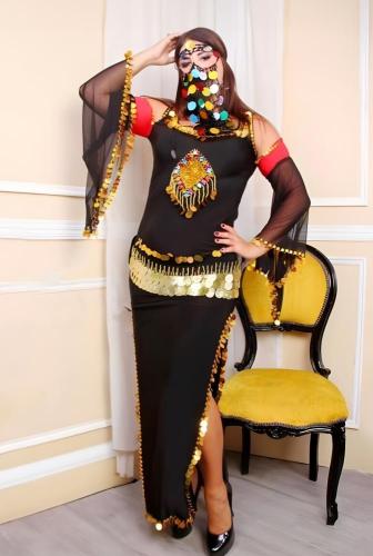 جلابيه رقص بأكمام شبفون فرنسي