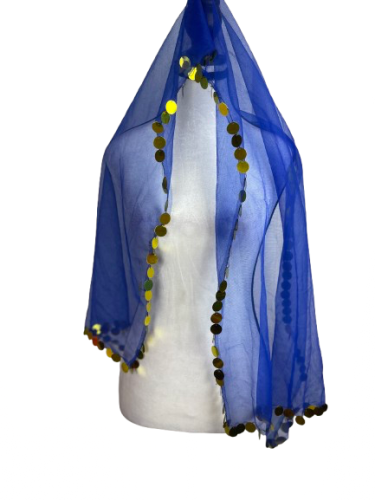 ملاية عباءة لون ازرق بدلة رقص اكسسوارات بدلة رقص