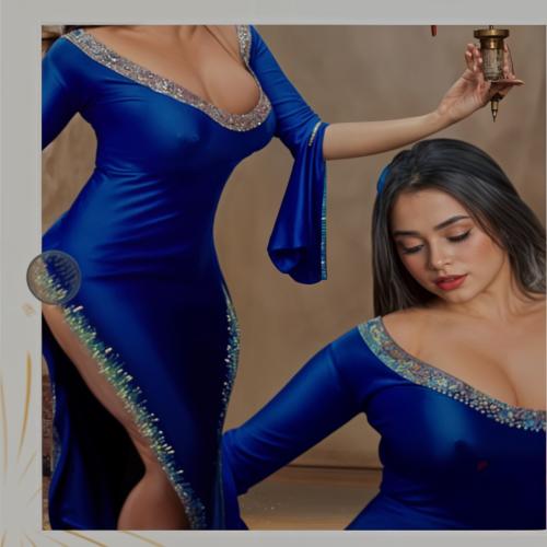 جلابية رقص سادة بأكمام فرنسي