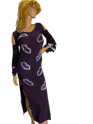 جلابية رقص كاملة رسمة شفايف مع ربطة شعر