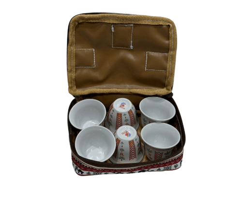 شنطة فناجيل نقش تركي عنابي