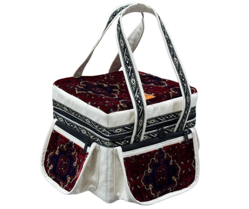 شنطة عزبة نقش أفغاني -أبيض