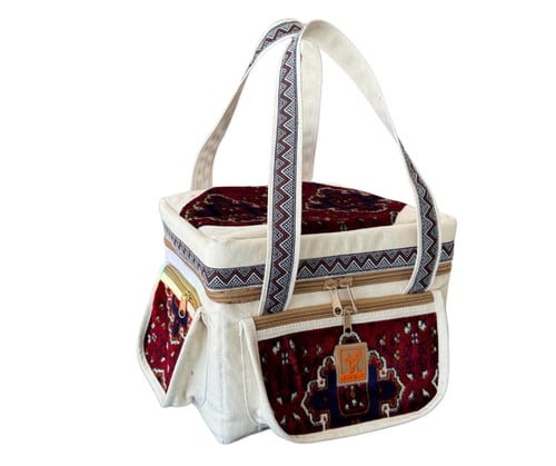 شنطة عزبة نقش أفغاني -أبيض