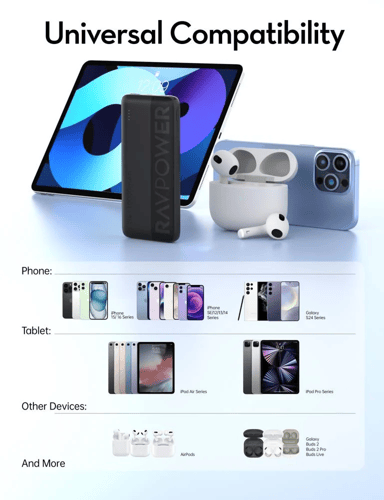 راف باور بطارية متنقلة بايونير 10000 ملي امبير بقو...