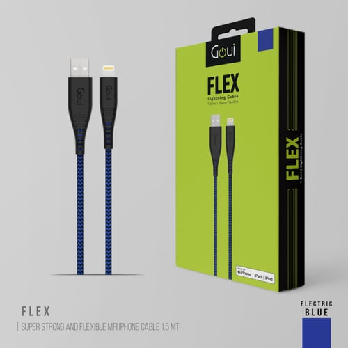 قوي - فليكس كيبل ايفون 1.5 متر - كحلي
