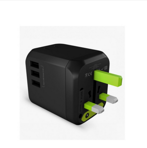 قوي - يونيك شاحن جداري عالمي 30 واط - اسود