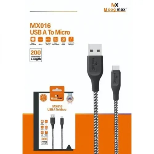 سلك شاحن كيبل مايكرو يو اس بي (Micro USB) قماش 1 م...