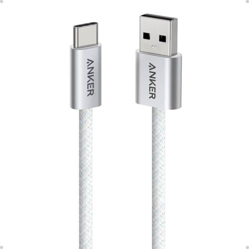 كيبل شحن انكر زولو قماش USB-A إلى تايب سي 1 متر - أبيض
