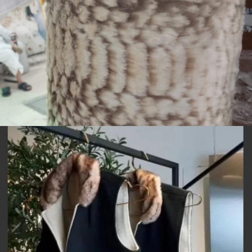 سديري رجالي دبل فيس قلاب صوف لون اسود بيج فاتح