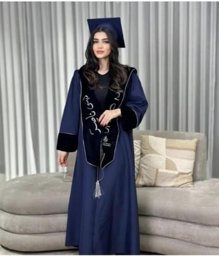 طقم عباية تخرج كحلي ومخمل اسود