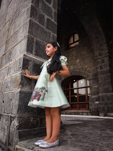 فستان بناتي اليوم الوطني أنيق