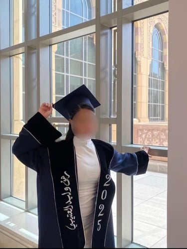 طقم عباية تخرج كحلي ومخمل اسود