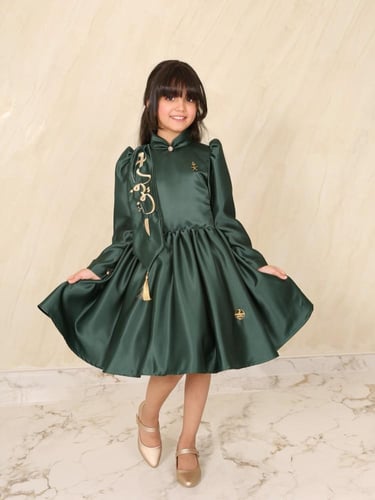 فستان بناتي اليوم الوطني أنيق