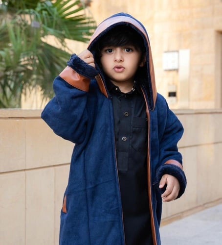 فرو جلد شتوي ولادي باطراف جلد