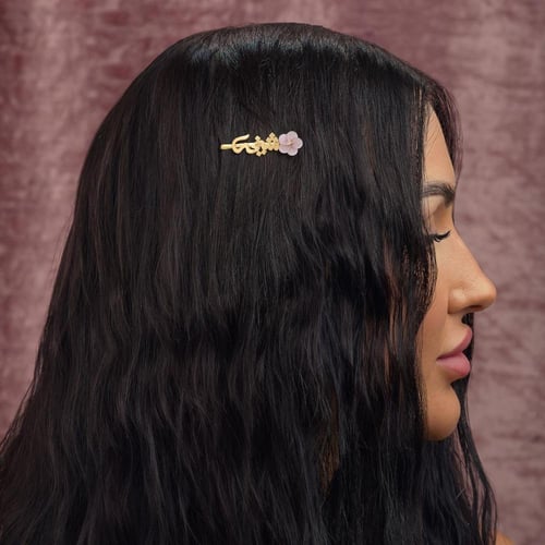 دبوس شعر مع وردة زركون