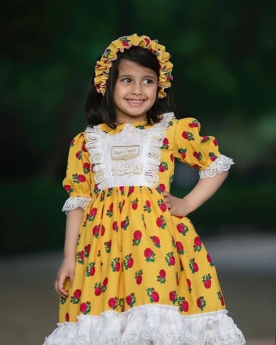 فستان شالكي اصفر