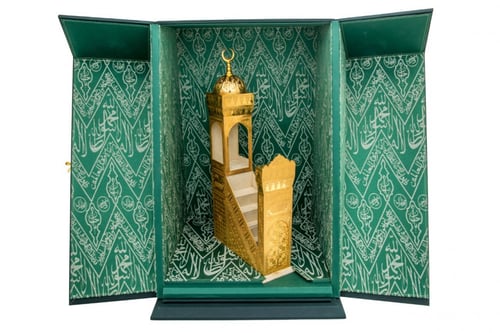 منبر ذهبى من تراث الفن الإسلامي حجم صغير