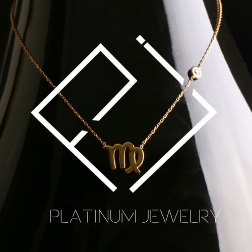 سلسال ابراج فضة مطلي ذهب و زركون