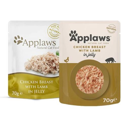 كرتون ابلاوز اظرف طعام رطب للقطط صدور الدجاج مع لح...