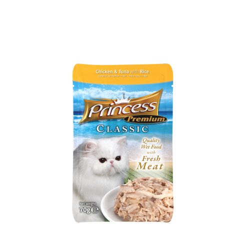 برينسيس بريميوم طعام رطب للقطط – دجاج وتونة مع الأ...