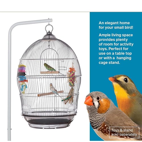 قفص طيور بيضاوي - ذهبي