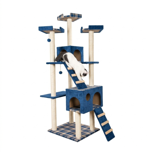 خداشه قطط شجره بكوخ وسلم وثلاث جلسات - فيلاين قو