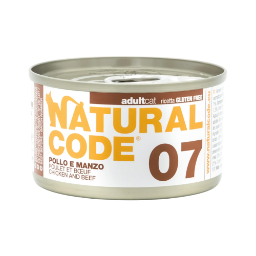 ناتشورال كود 07 معلبات بالدجاج واللحم للقطط 85g