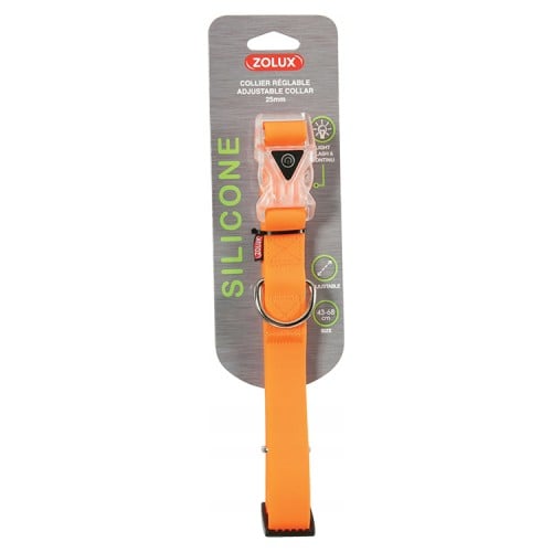 زولكس طوق سيليكون مضيء للكلاب 25 مم - برتقالي