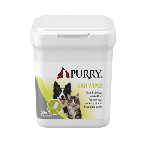 Purry Ear Finger Wipes for Cats and Dogs 50 Count