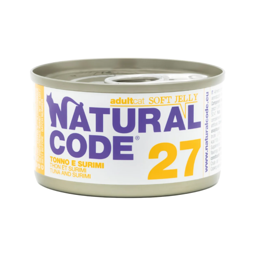 ناتشورال كود 27 معلبات بالتونة والسوريمي للقطط 85g