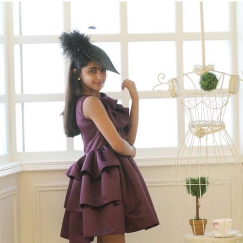 فستان أطفال باللون البنفسجي