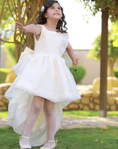 فستان أطفال زفاف تفته ممزوج بالتل