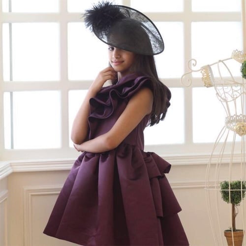 فستان أطفال باللون البنفسجي