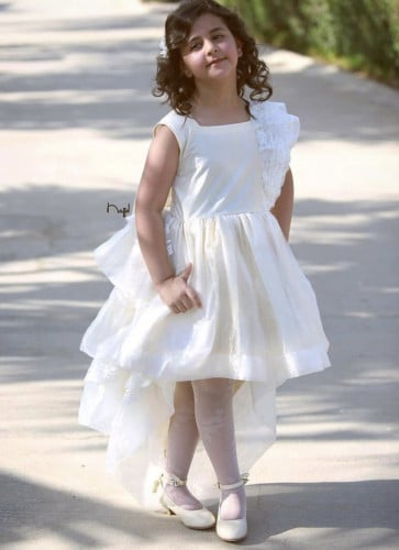 فستان أطفال زفاف تفته ممزوج بالتل