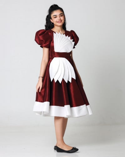 فستان السن المحير تفته شانتون بنمط متداخل مع شكل ا...